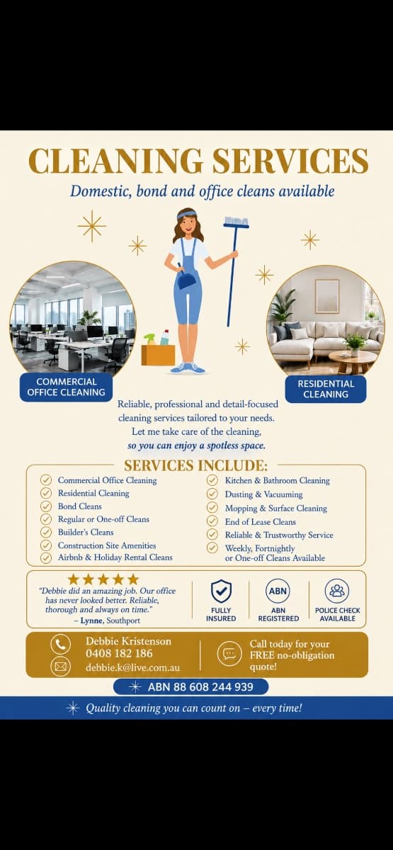 Deborah, cleaner in Southport