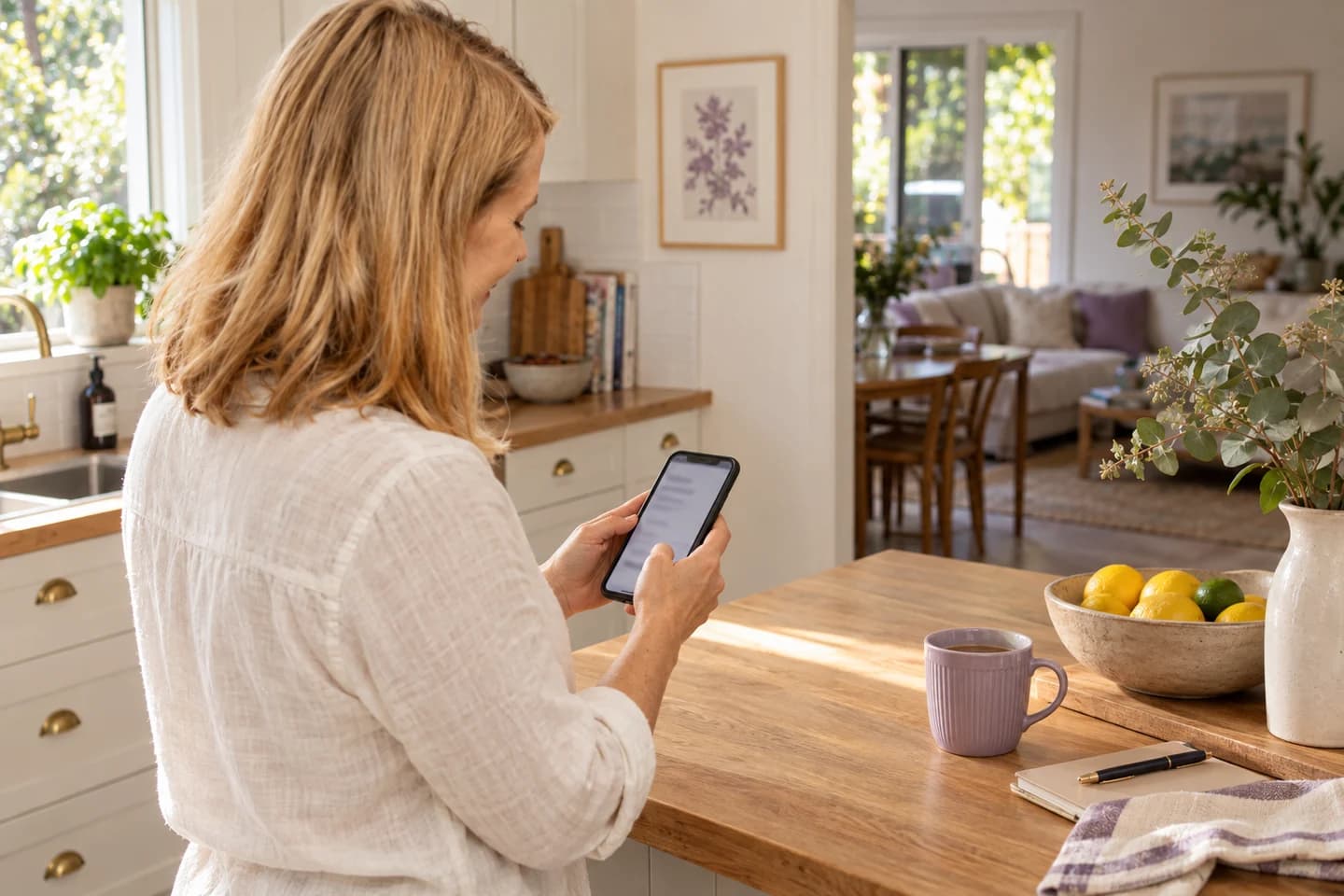 Choosing a clean on a phone at home